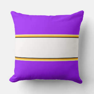 Bright Purple Orange Yellow White Racing Stripes Cushion