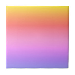 Bright Purple pink orange ombre abstract design Tile