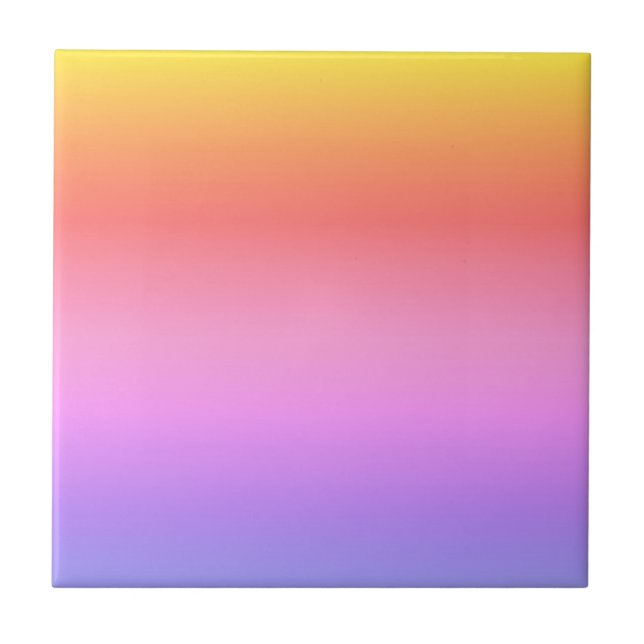 Bright Purple pink orange ombre abstract design Tile (Front)