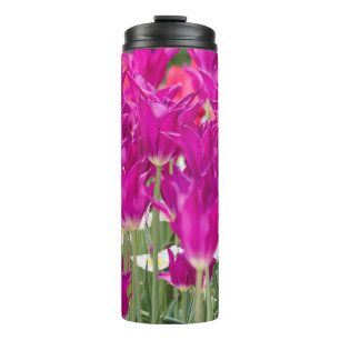 Bright Purple Pink Posies Thermal Tumbler