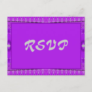 bright purple RSVP Invitation Postcard