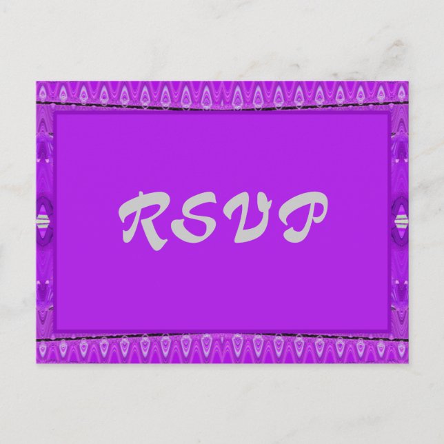 bright purple RSVP Invitation Postcard (Front)