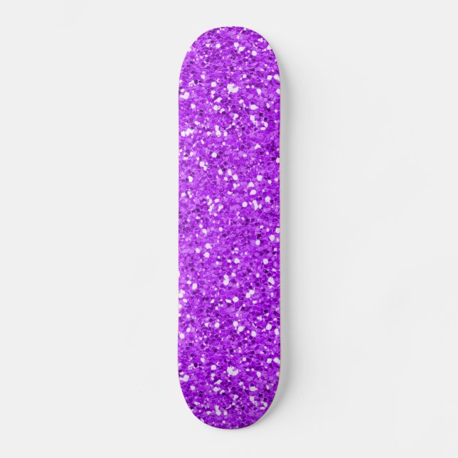 Bright Purple Shimmer Glitter Skateboard (Front)