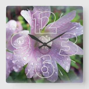 Bright purple square wall clock
