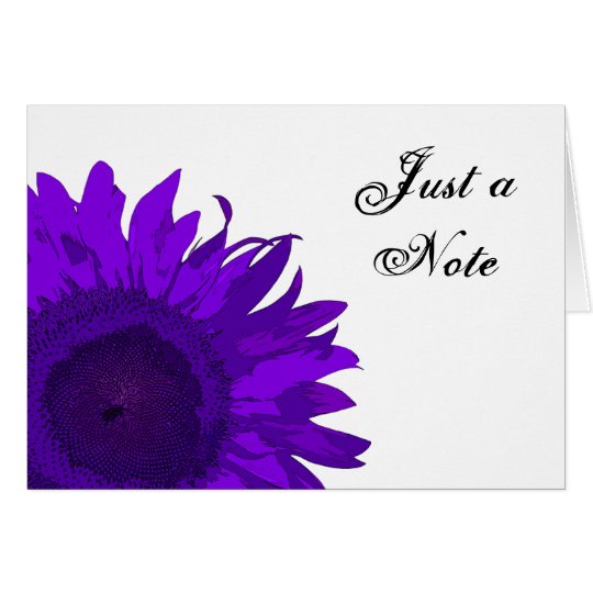 Bright Purple Sunflower Just a Note Card