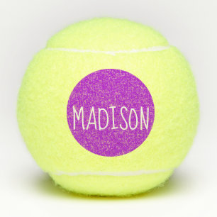 Bright Purple Super Cute Custom Name Tennis Balls