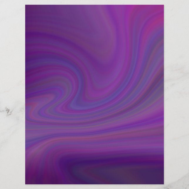 Bright Purple Swirls Scrapbook Paper (Front)