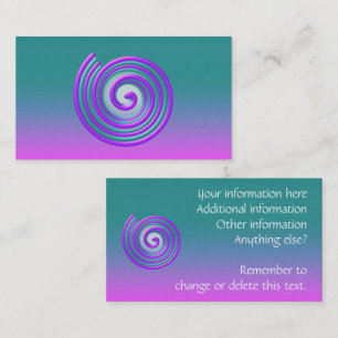 Bright Purple & Teal Spiral Pattern Business Card