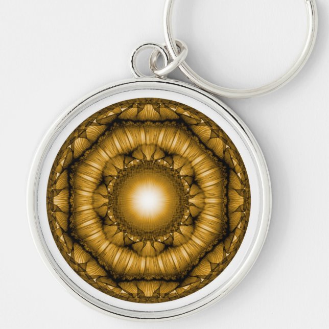 Bright radiating geometric ornament key ring (Front)