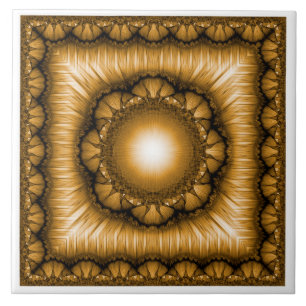 Bright radiating geometric ornament tile