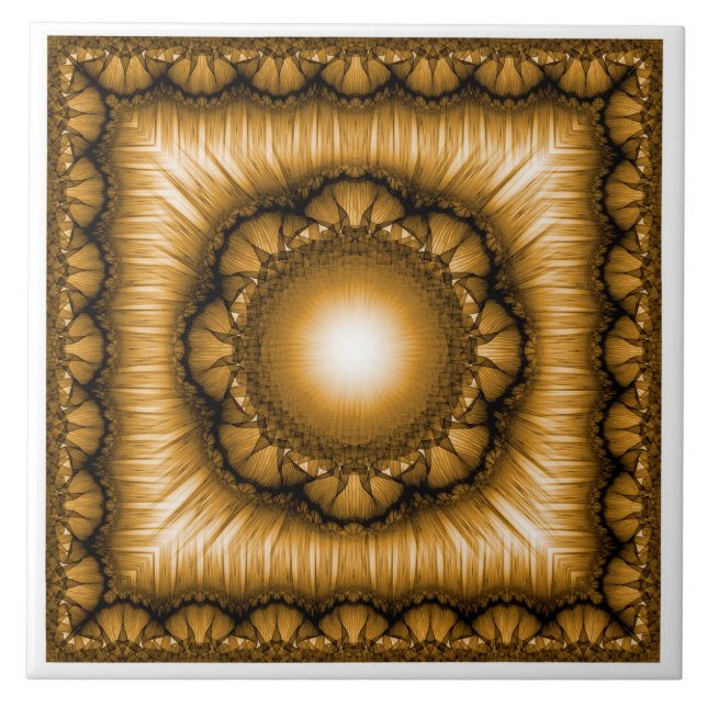 Bright radiating geometric ornament tile (Front)