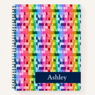 Bright Rainbow Alphabet Boxes Notebook