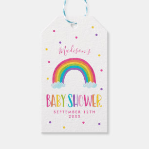 Bright Rainbow Baby Shower Favour Gift Tags
