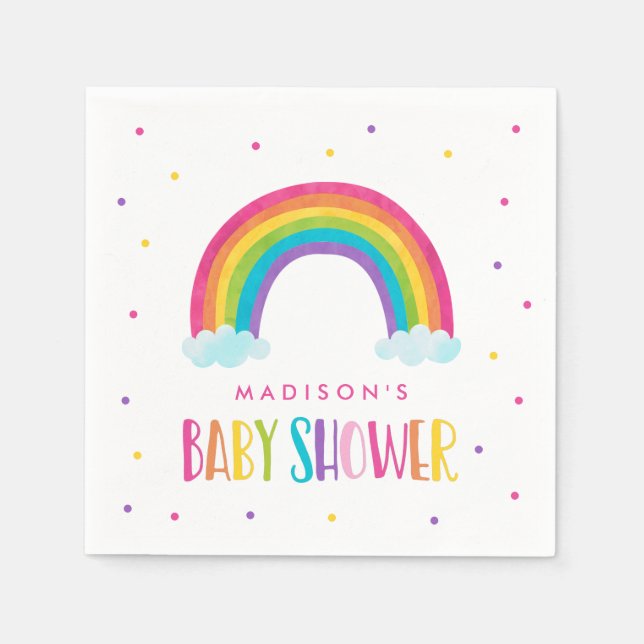 Bright Rainbow Baby Shower Napkin (Front)