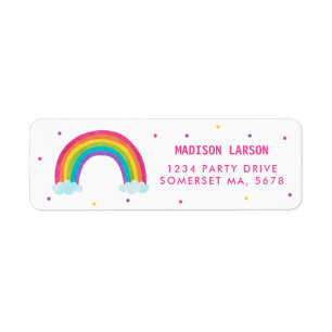 Bright Rainbow Baby Shower Return Address