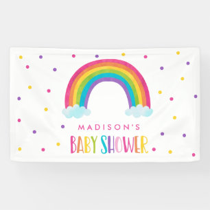 Bright Rainbow Baby Shower Welcome Banner