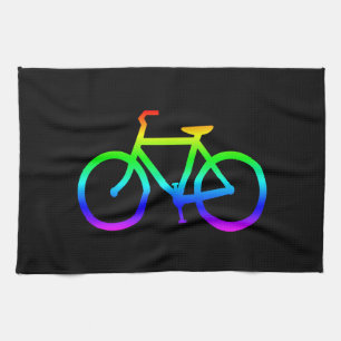 Bright Rainbow Bicycle Tea Towel