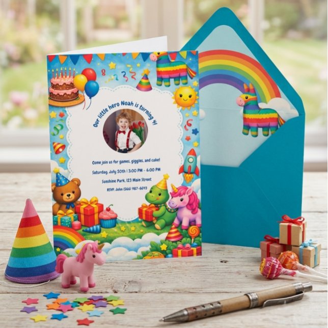 Bright Rainbow Birthday Invitation (Creator Uploaded)
