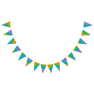 Bright Rainbow Birthday Party Bunting Flags