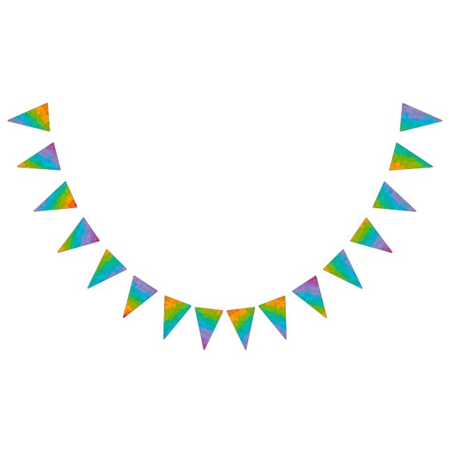 Bright Rainbow Birthday Party Bunting Flags (All)