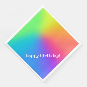 Bright Rainbow Birthday Party Paper Dinner Napkins