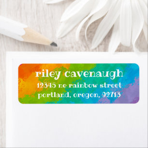 Bright Rainbow Birthday Return Address Labels