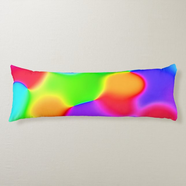 Bright Rainbow Blobs Body Cushion (Front)