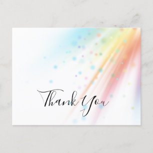 Bright Rainbow Bubble Light LGBTQ Thank You Postcard