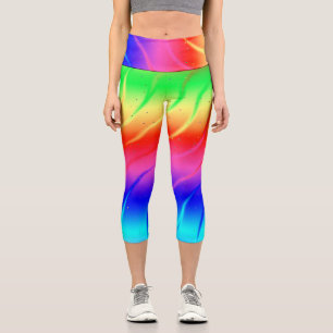 Bright Rainbow Capri Leggings