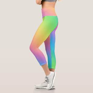 Bright Rainbow Capri Leggings