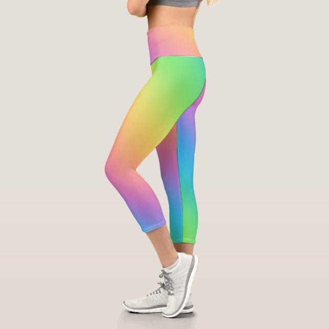 Bright Rainbow Capri Leggings (Left)