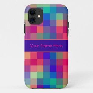 Bright Rainbow Checks Pattern iPhone 11 Case