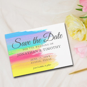 Bright Rainbow Cheerful Modern Save The Date