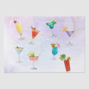 Bright rainbow cocktail party fun drinks celebrate tissue paper