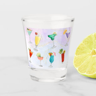 Bright rainbow cocktail summer drinks celebrate shot glass