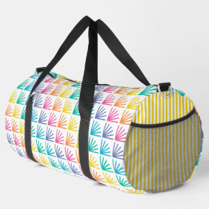 BRIGHT RAINBOW COLORED GEOMETRIC PATTERNS DUFFLE BAG