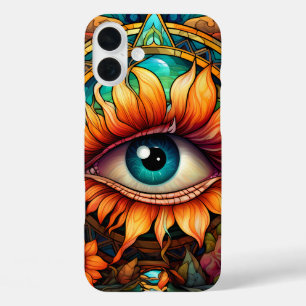 BRIGHT RAINBOW COLORED SINGLE EYE iPhone 16 PLUS CASE
