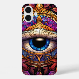 BRIGHT RAINBOW COLORED SINGLE EYE iPhone 16 PLUS CASE