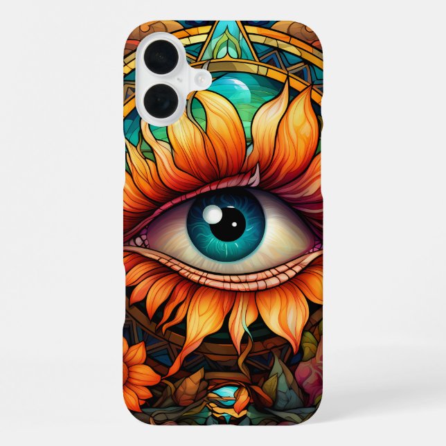 BRIGHT RAINBOW COLORED SINGLE EYE iPhone CASE (Back)