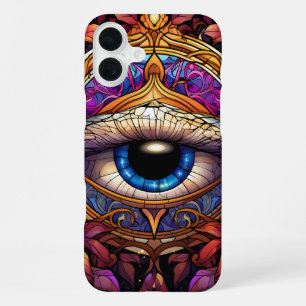 BRIGHT RAINBOW COLORED SINGLE EYE iPhone 16 PLUS CASE