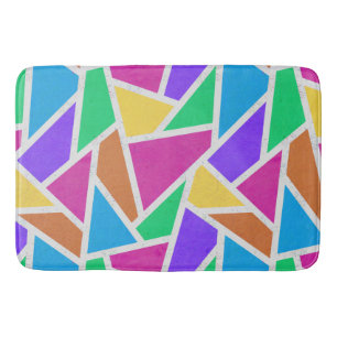Bright rainbow colors mosaic bath mat