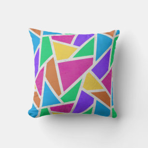 Bright rainbow colors mosaic cushion