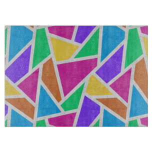 Bright rainbow colors mosaic cutting board