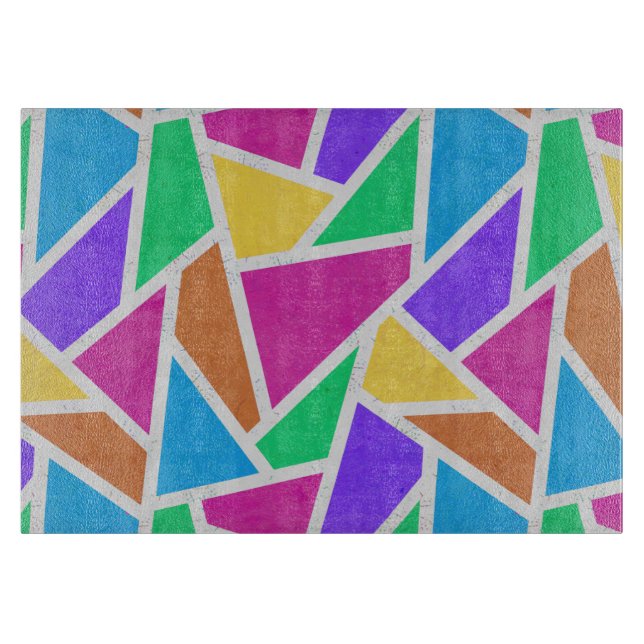 Bright rainbow colors mosaic cutting board (Front)