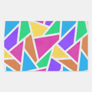 Bright rainbow colors mosaic rectangular sticker