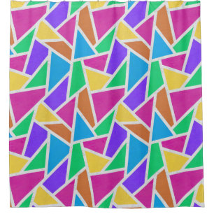 Bright rainbow colors mosaic shower curtain