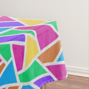 Bright rainbow colors mosaic tablecloth