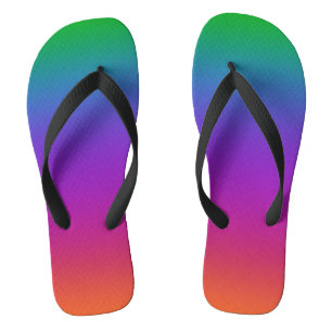 Bright Rainbow Colours Flip Flops