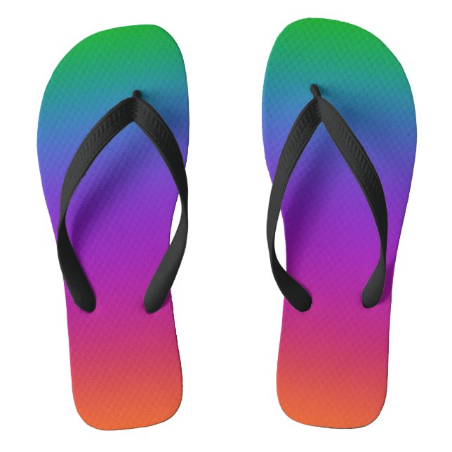 Bright Rainbow Colours Flip Flops (Footbed)