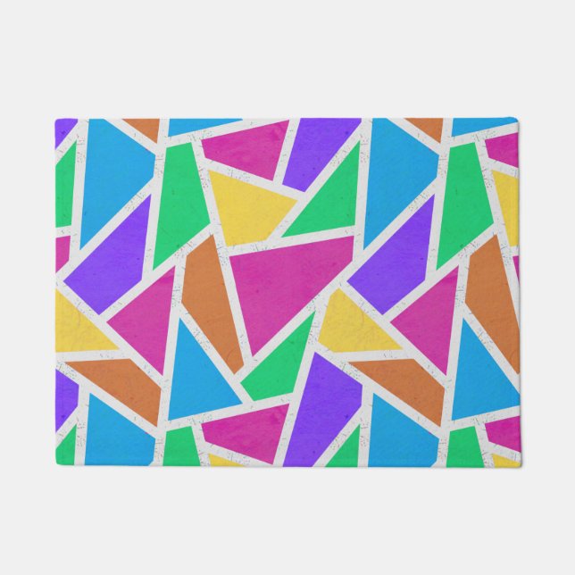 Bright rainbow colours mosaic doormat (Front)
